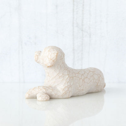 Love My Dog small lying down figurine as a pet lover keepsake gift