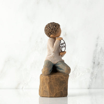 Love You Too lighter skin figurine as a child love keepsake gift