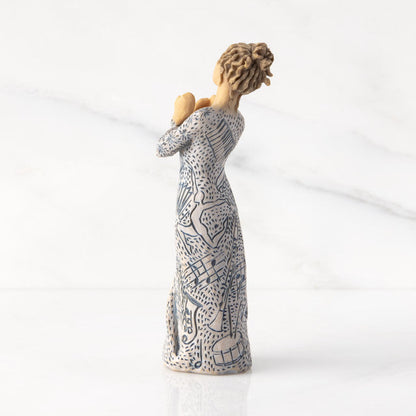 Detail view of Music Speaks Figurine – Lighter Skin Musician Gift for musicians and performers